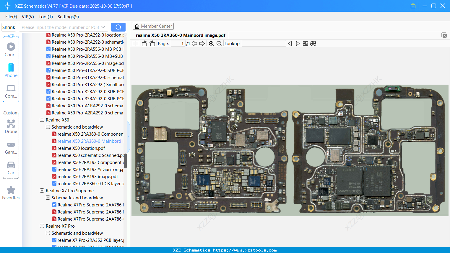 Realme X50 2RA360-0 Mainbord Image